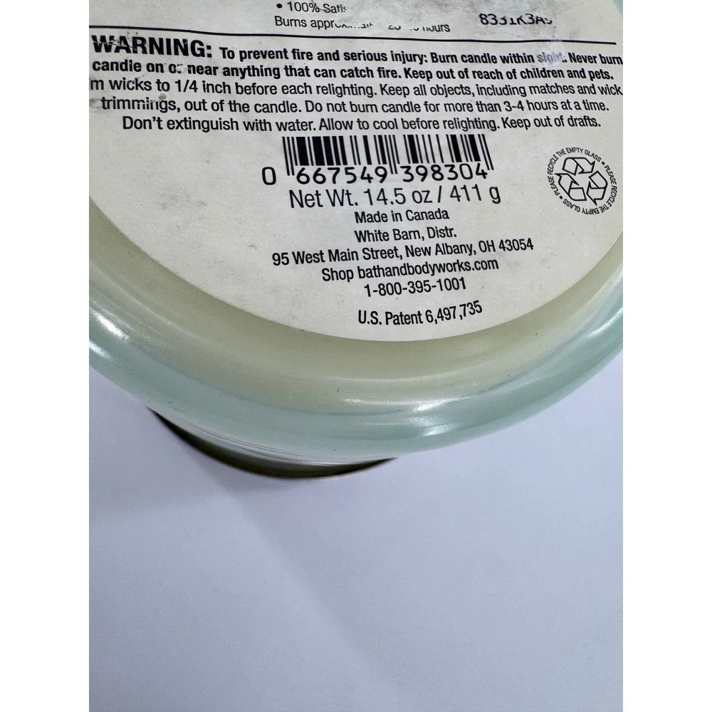 Bath & Body White Barn Lemon Mint Leaf 3-Wick Scented Candle 14.5 oz - Picture 7 of 7